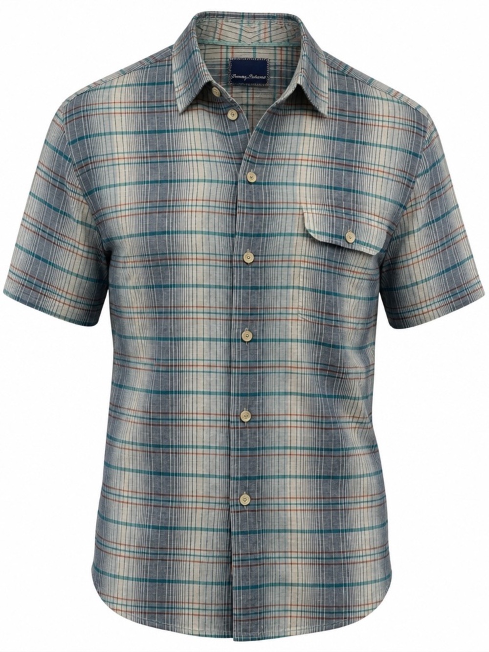 Tommy Bahama Paradigm Plaid Shirt 100% Linen - Picture 2 of 10